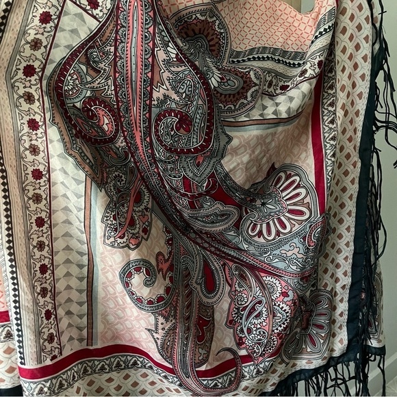 SET of 3 SCARVES H&M Comme Ca Anchor Print Black White Print Fringe - Picture 4 of 9